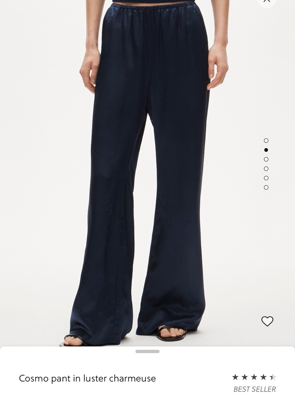 J. Crew Navy Wide-Leg Satin Pants - Picture 2 of 6